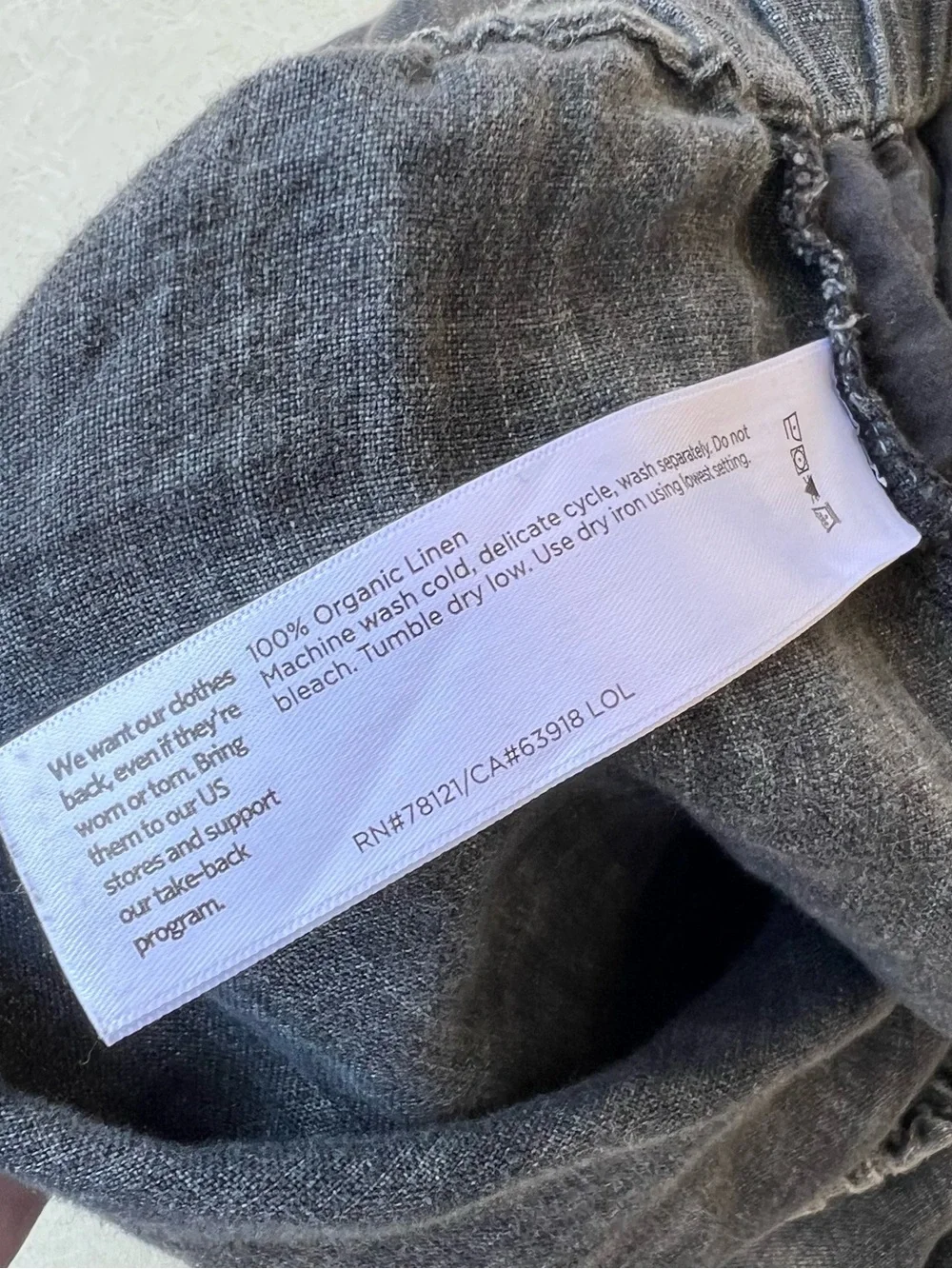 Eileen Fisher 100% Organic Linen Pant Women Size M/M